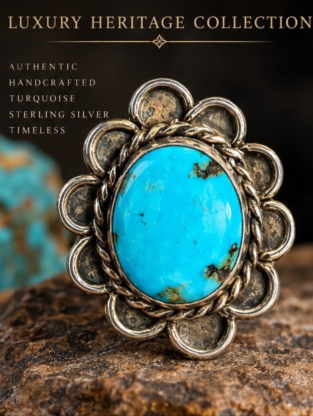 Vintage Sterling Silver Natural Kingman Turquoise Native Handmade Southwestern